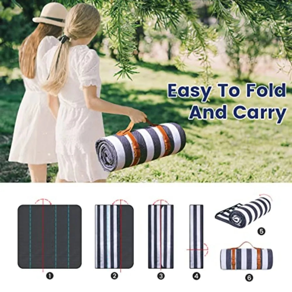 Waterproof Foldable Canvas Picnic Blanket For Outdoor Adventures