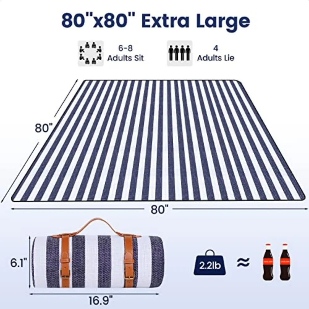 Waterproof Foldable Canvas Picnic Blanket For Outdoor Adventures