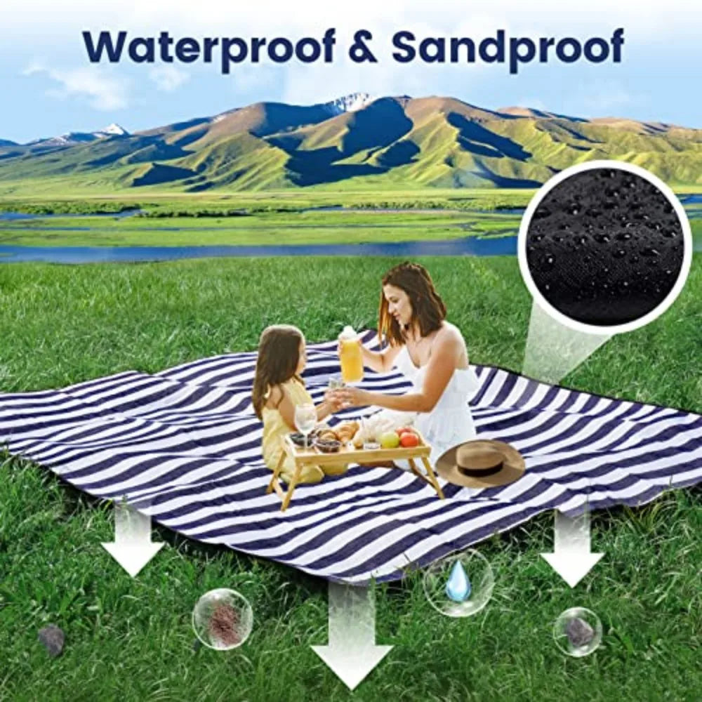 Waterproof Foldable Canvas Picnic Blanket For Outdoor Adventures