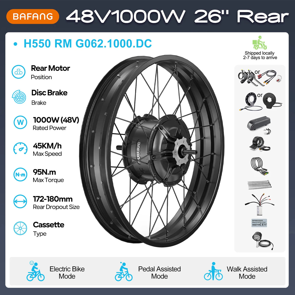 BAFANG Brushless Rear Hub Motor Cassette Drive for Electric Bicycle
