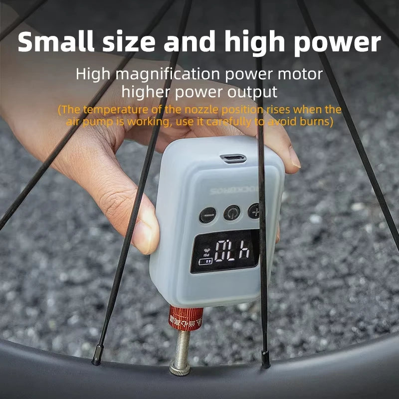 ROCKBROS Rechargeable Electric Bicycle Tire Pump With Digital Display