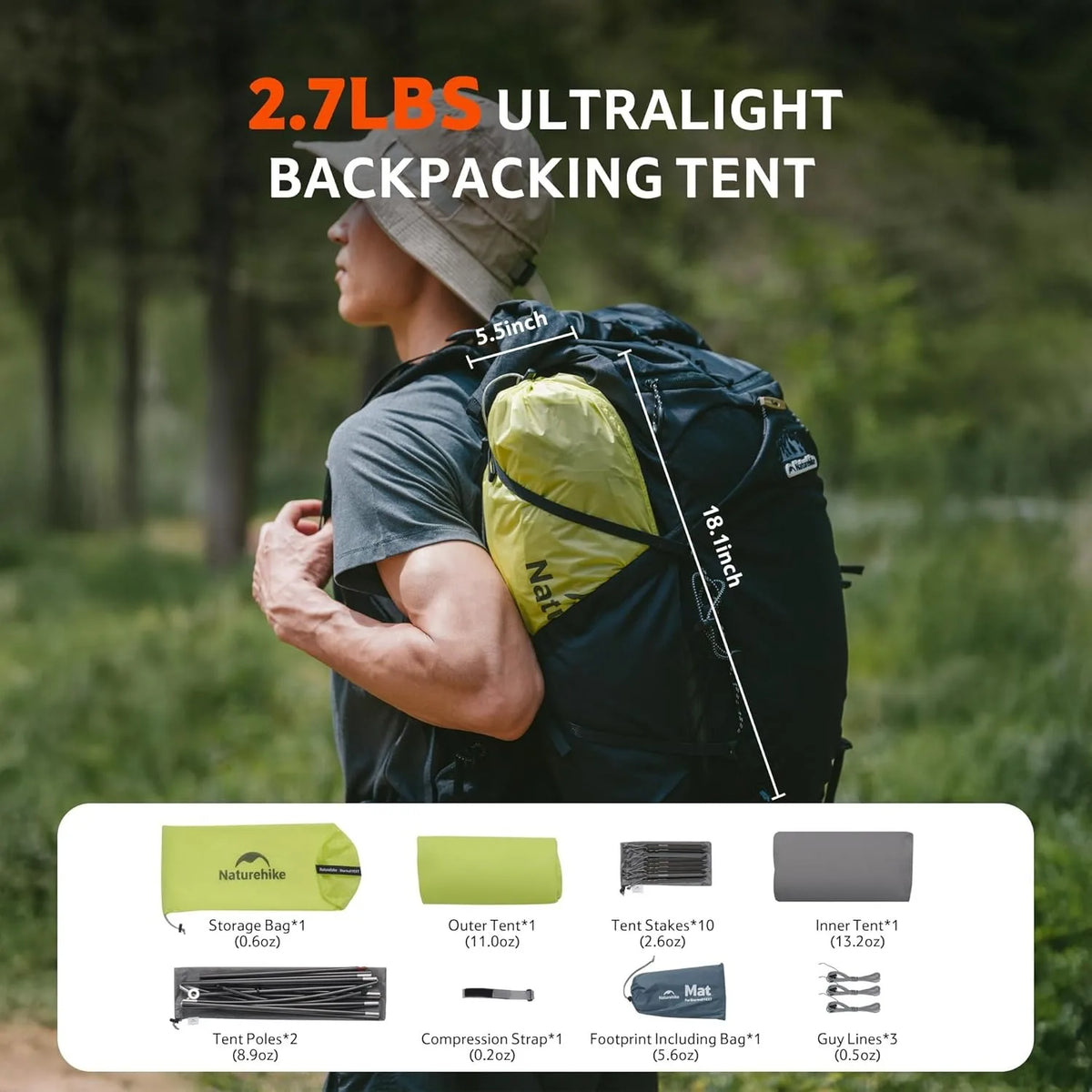Naturehike Star Trail EXT Ultralight Hiking Tent With Rain Protection