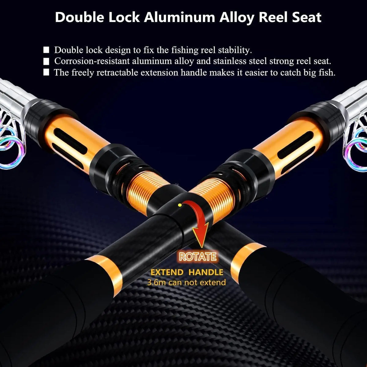 YTYIN Portable Carbon Fiber Telescopic Spinning Fishing Rod Kit