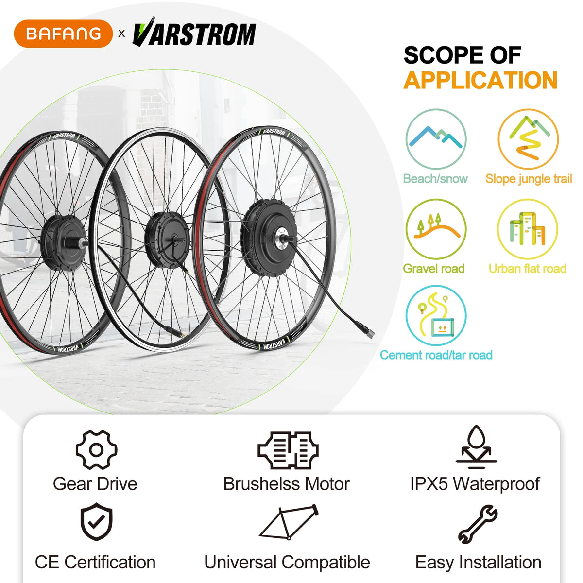 BAFANG Brushless Rear Hub Motor Cassette Drive for Electric Bicycle