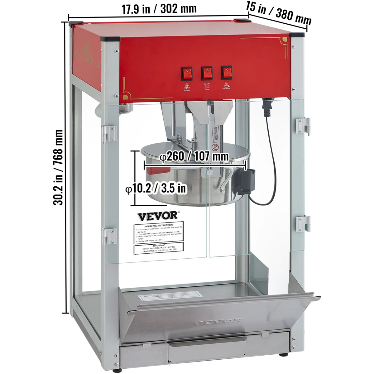 SucceBuy Commercial Electric Popcorn Popper Machine With Scoop