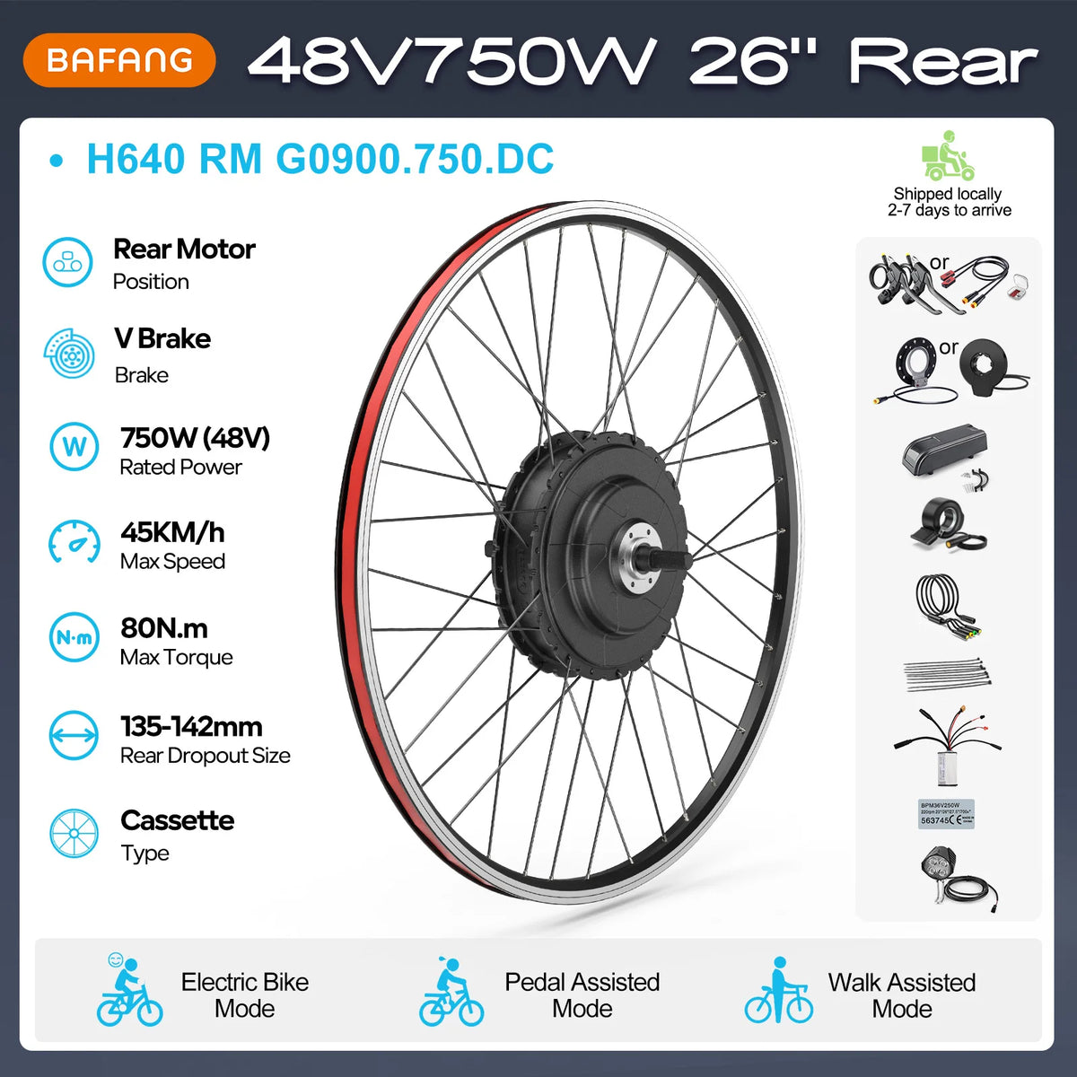 BAFANG G020 Electric Bike Rear Hub Motor Conversion Kit