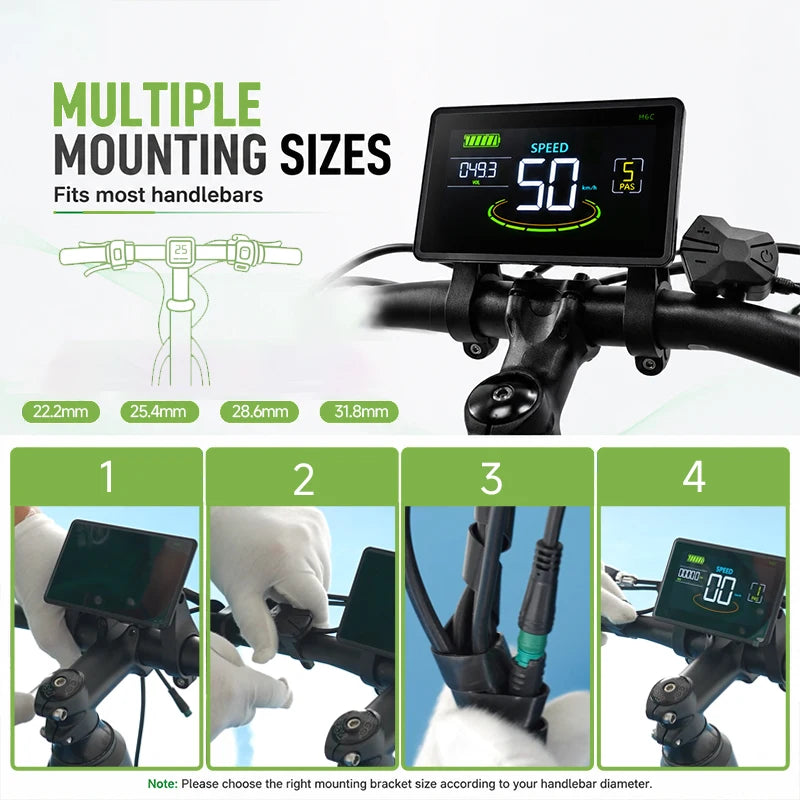 Haytrix Electric Bike LCD Display Meter With Waterproof Connector