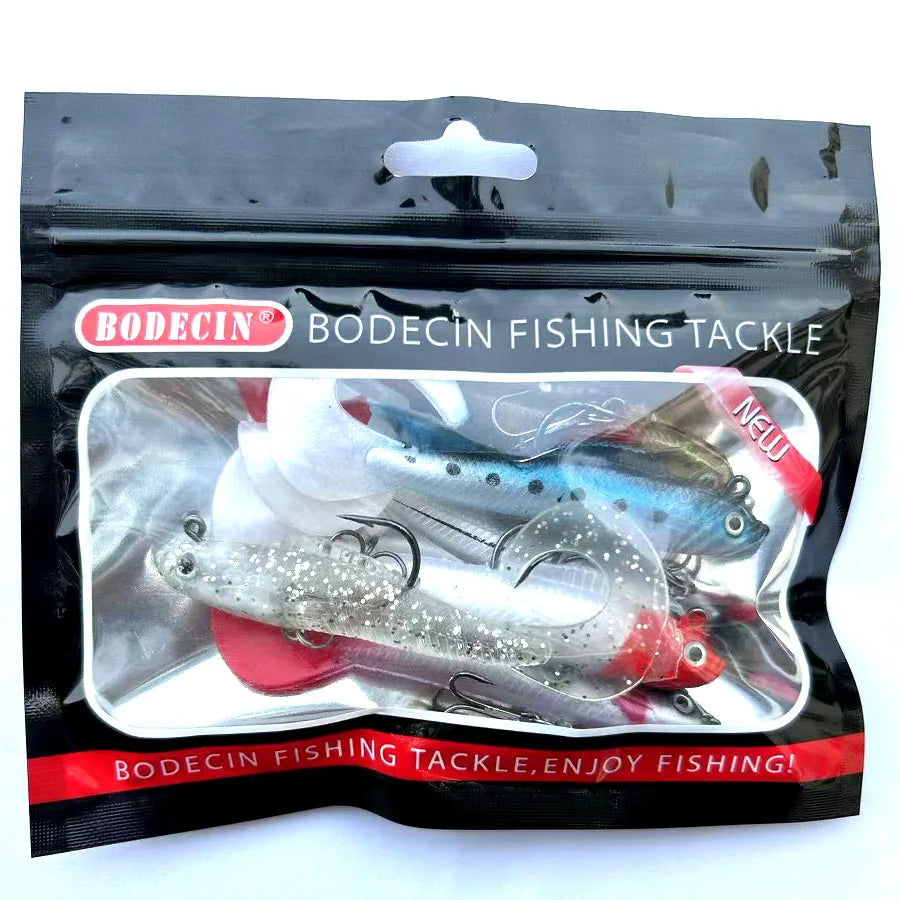 BODECIN Soft Silicone Artificial Wobblers Fishing Lures Set
