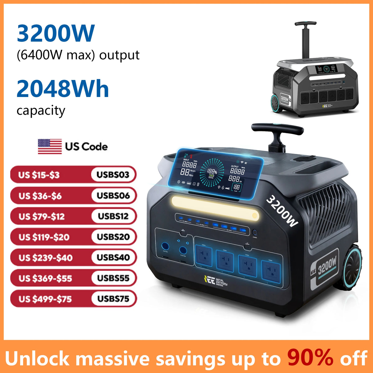 IEE Portable Solar Power Station for Home Backup and Camping