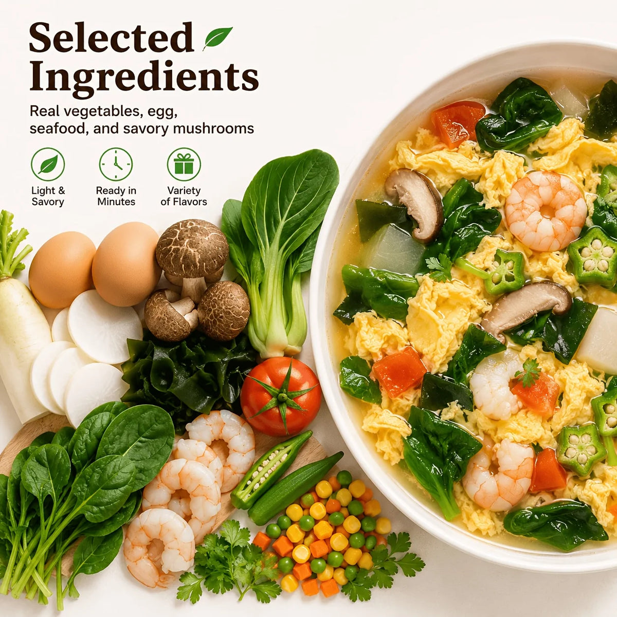 Freeze Dried Breakfast Soup Variety Meal Replacement Assortment