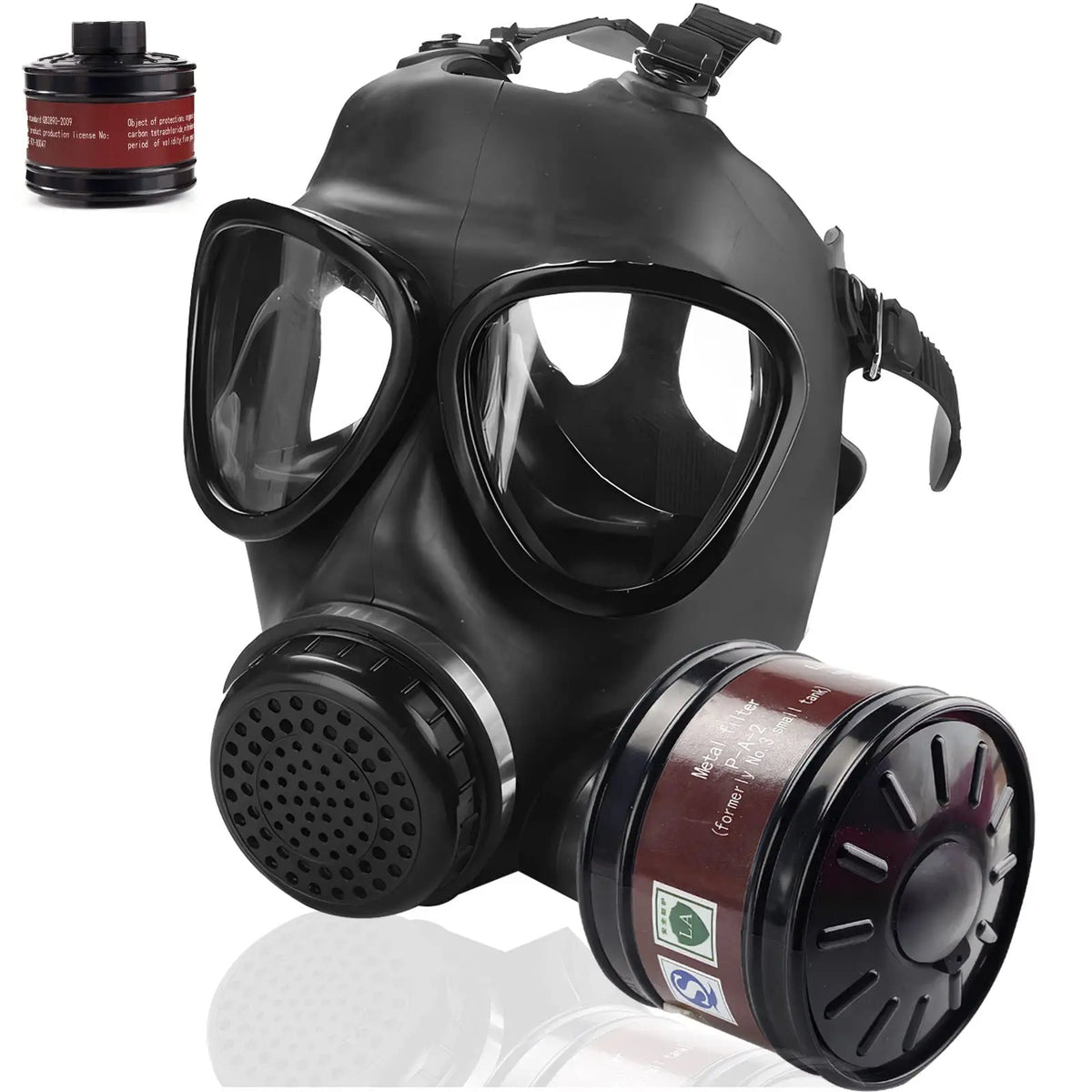 Full Face Chemical Respirator Mask With Activated Carbon Filter