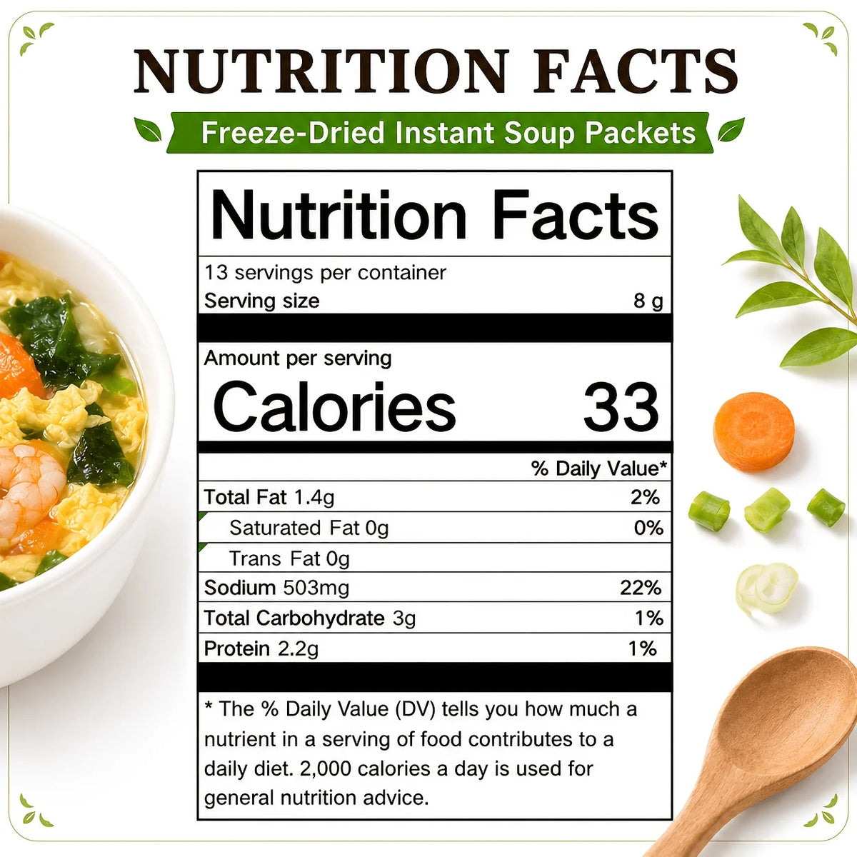 Freeze Dried Breakfast Soup Variety Meal Replacement Assortment