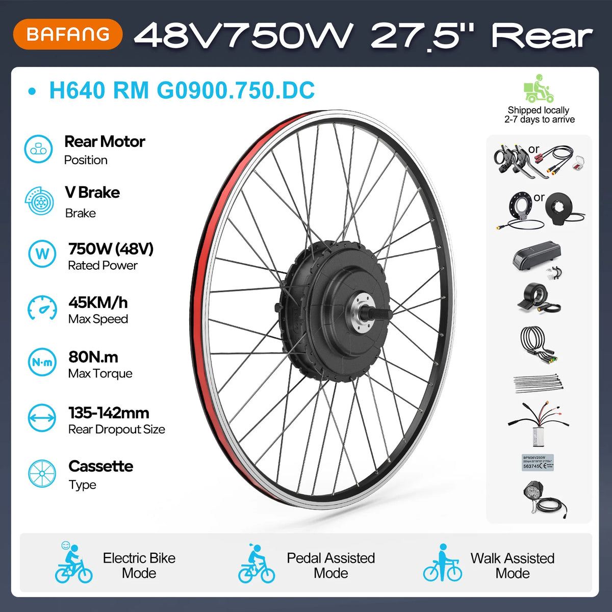 BAFANG G020 Electric Bike Rear Hub Motor Conversion Kit