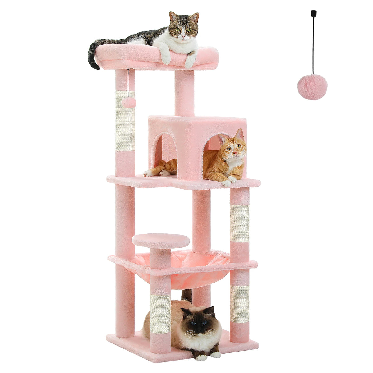 Petepela 5-Level Cat Tower with Metal Frame and Hammock
