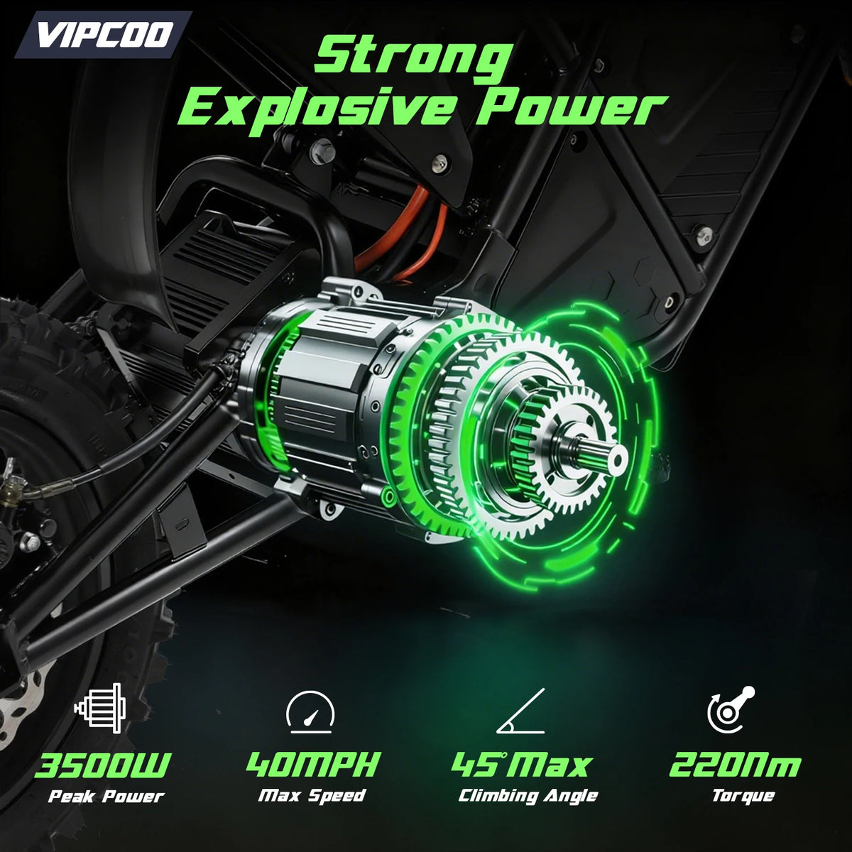 VIPCOO H3 Electric Fat Tire Dirt Bike With Hydraulic Brakes