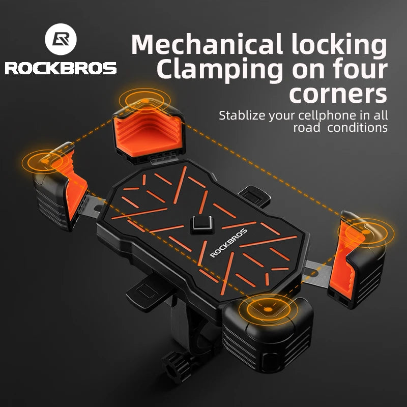 ROCKBROS Bicycle Phone Holder Shockproof Handlebar Mount Stand