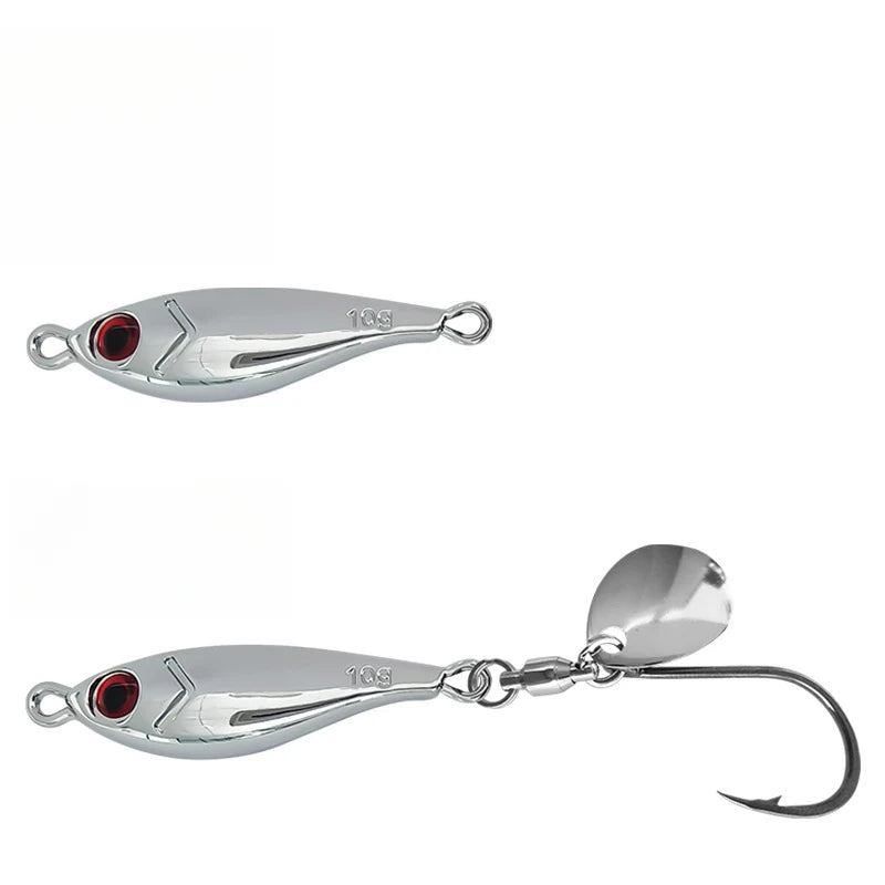 Electroplated Dolphin Metal Jig Spinner Lures For Saltwater Shore Casting