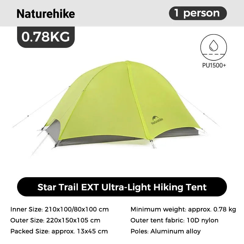 Naturehike Star Trail EXT Ultralight Hiking Tent With Rain Protection