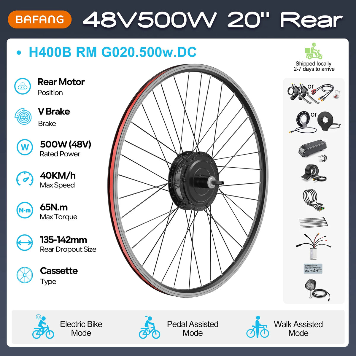 BAFANG Brushless Rear Hub Motor Cassette Drive for Electric Bicycle