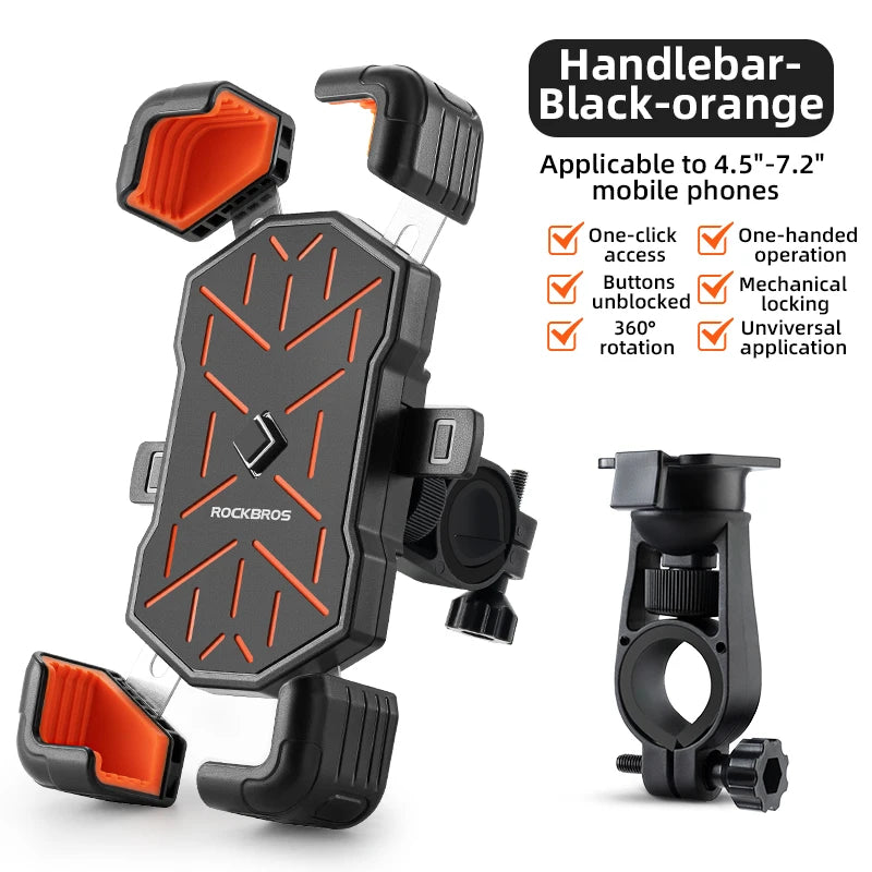 ROCKBROS Bicycle Phone Holder Shockproof Handlebar Mount Stand
