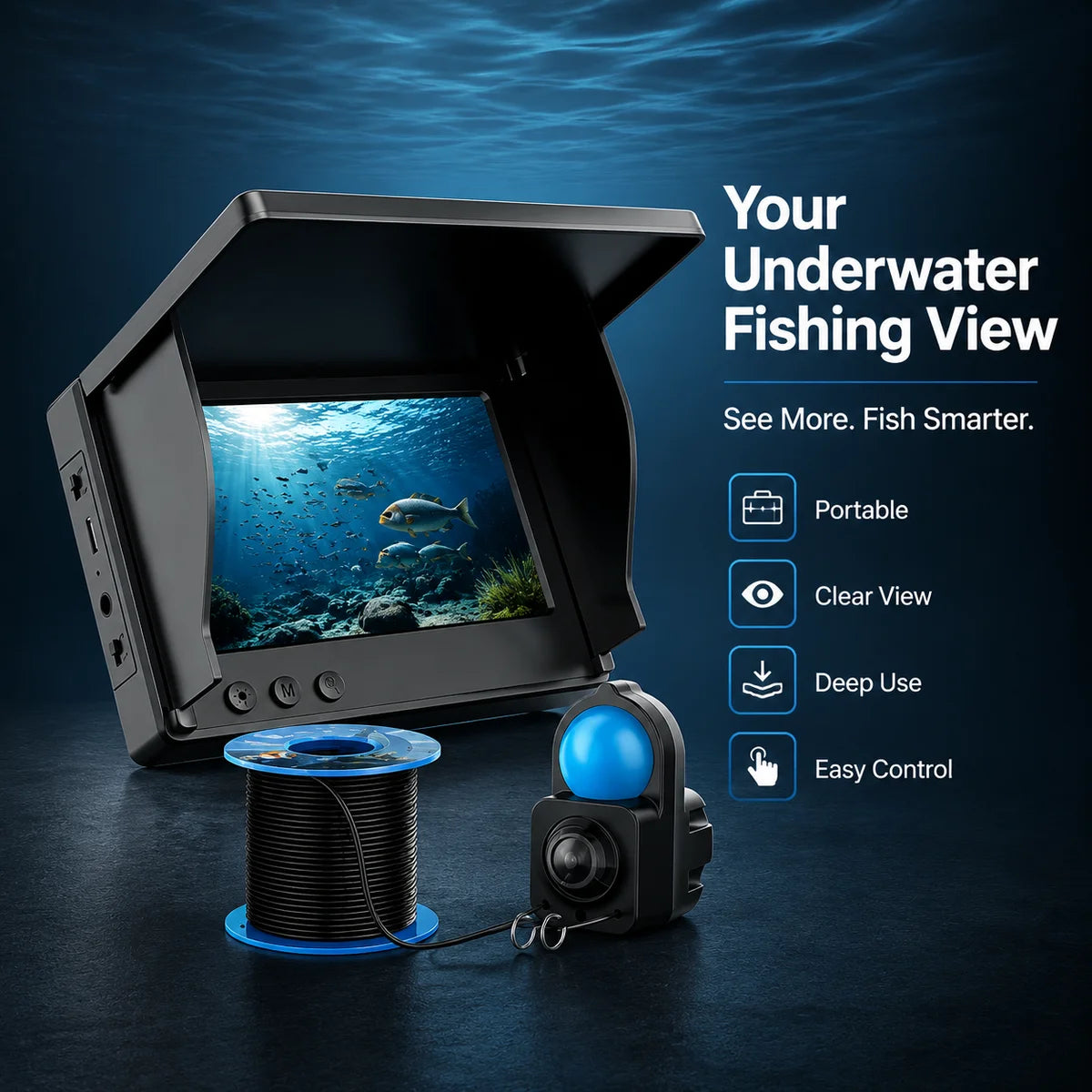 Underwater Fishing Camera With Monitor And Night Vision Fish Finder