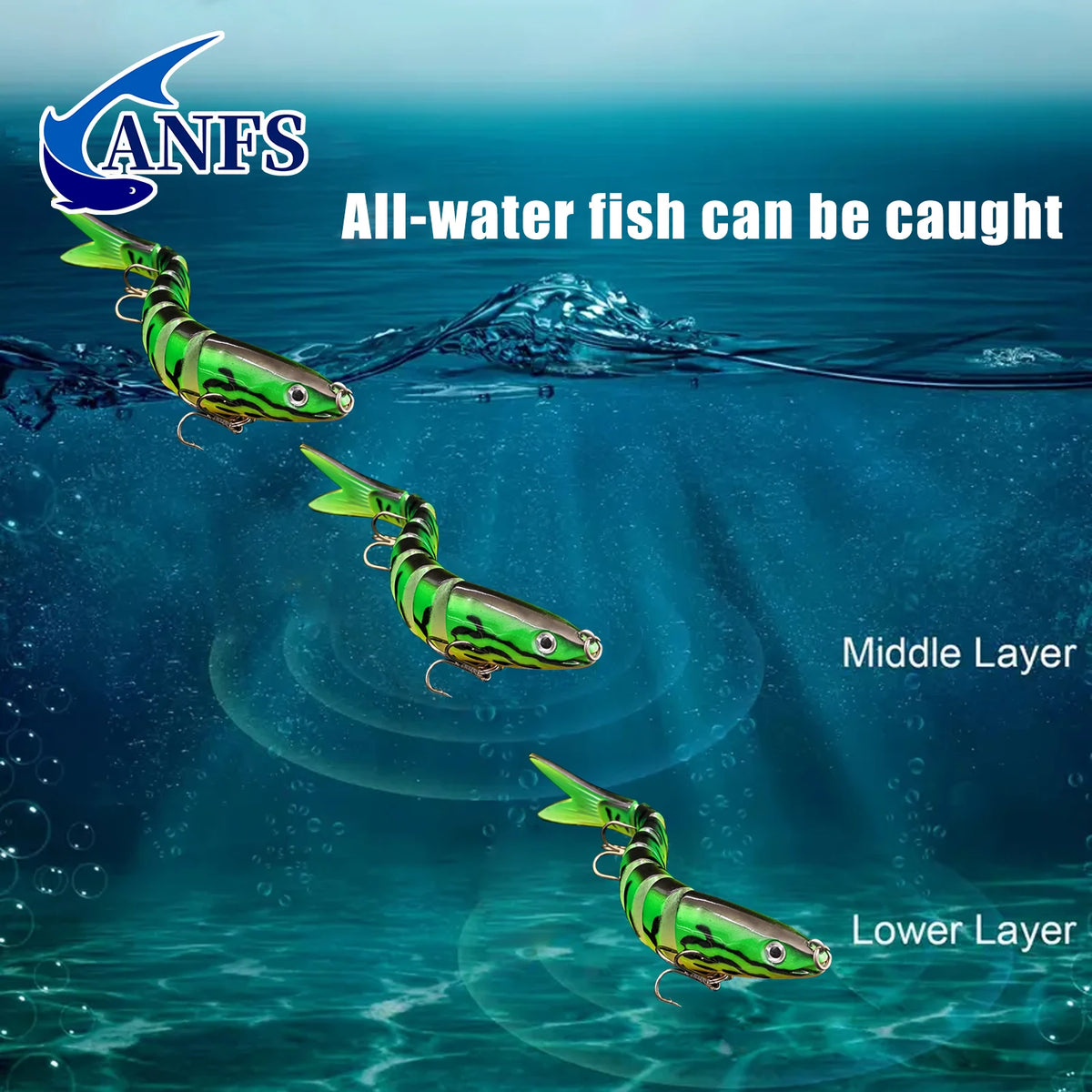 ANFS Realistic Jointed Fishing Lures for Bass Trout and Perch