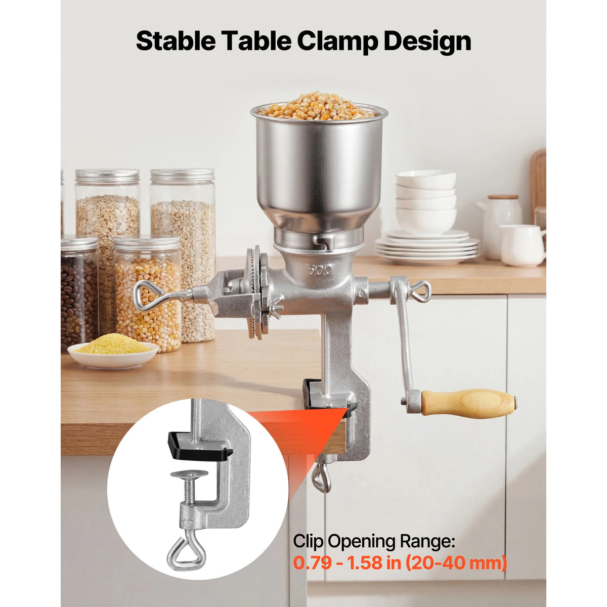 SucceBuy Manual Grain Mill With Table Clamp For Grains