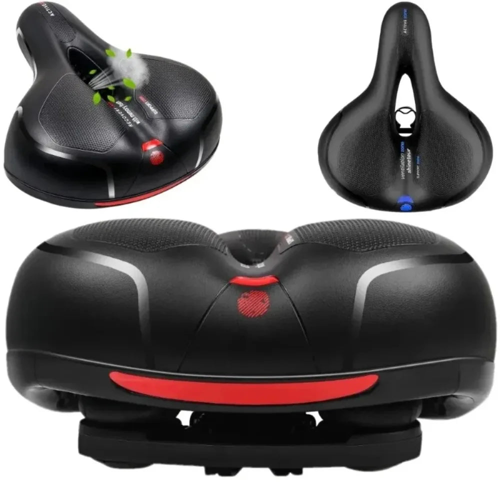 Breathable Comfort Bike Saddle With Taillight For Mountain Cycling
