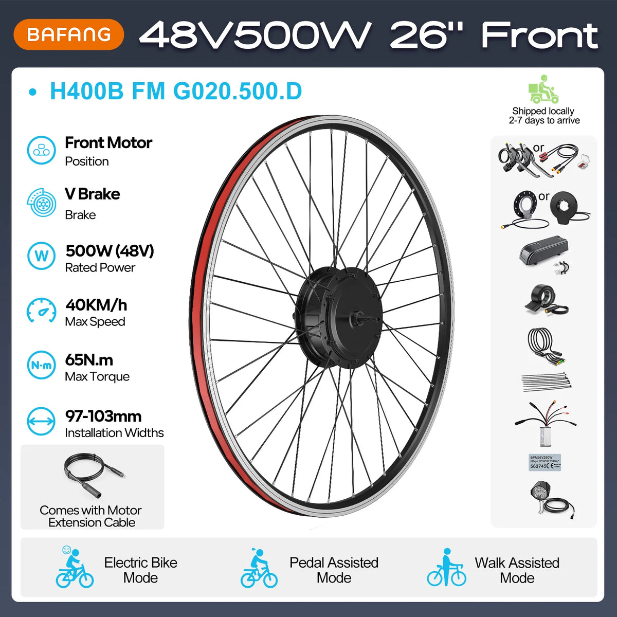 BAFANG G020 Electric Bike Rear Hub Motor Conversion Kit