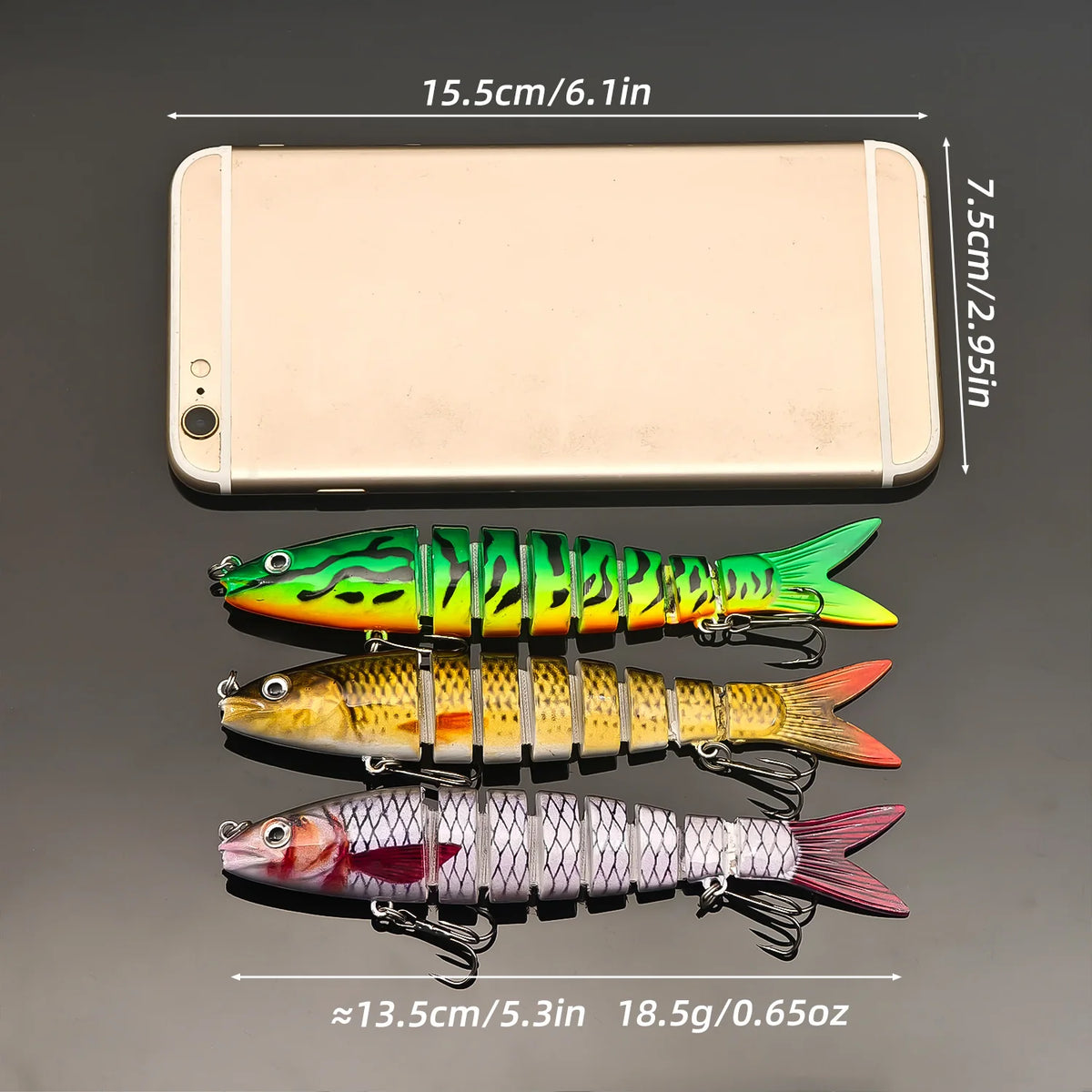 ANFS Realistic Jointed Fishing Lures for Bass Trout and Perch