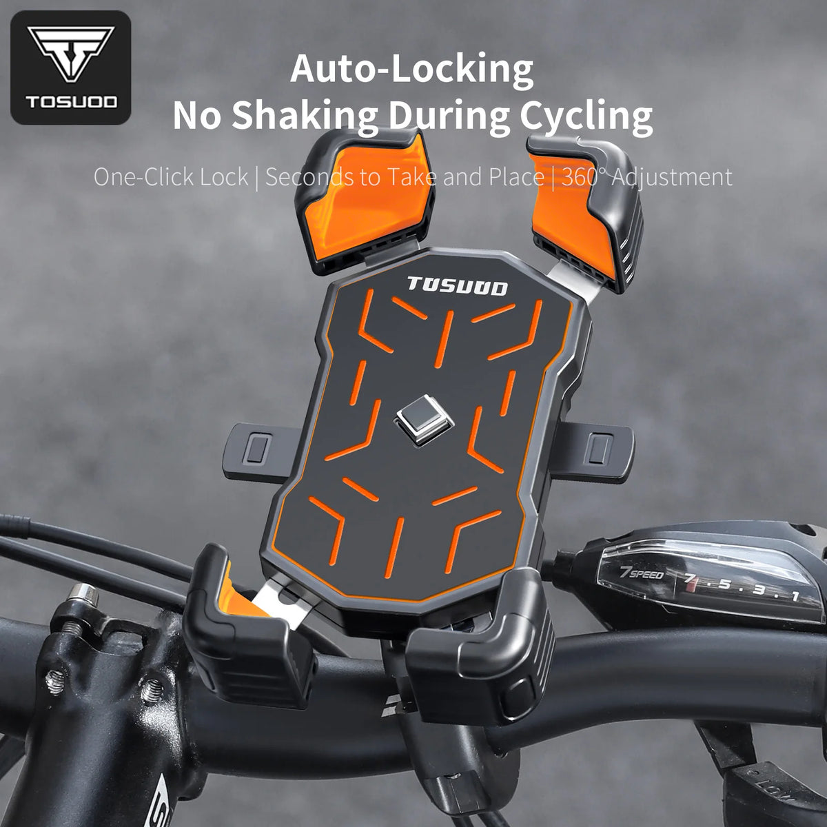 TOSUOD Automatic Locking Bike Handlebar Phone Mount