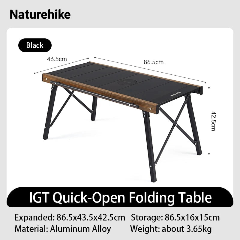 Naturehike Portable Aluminum IGT Camping Table For Outdoor Cooking