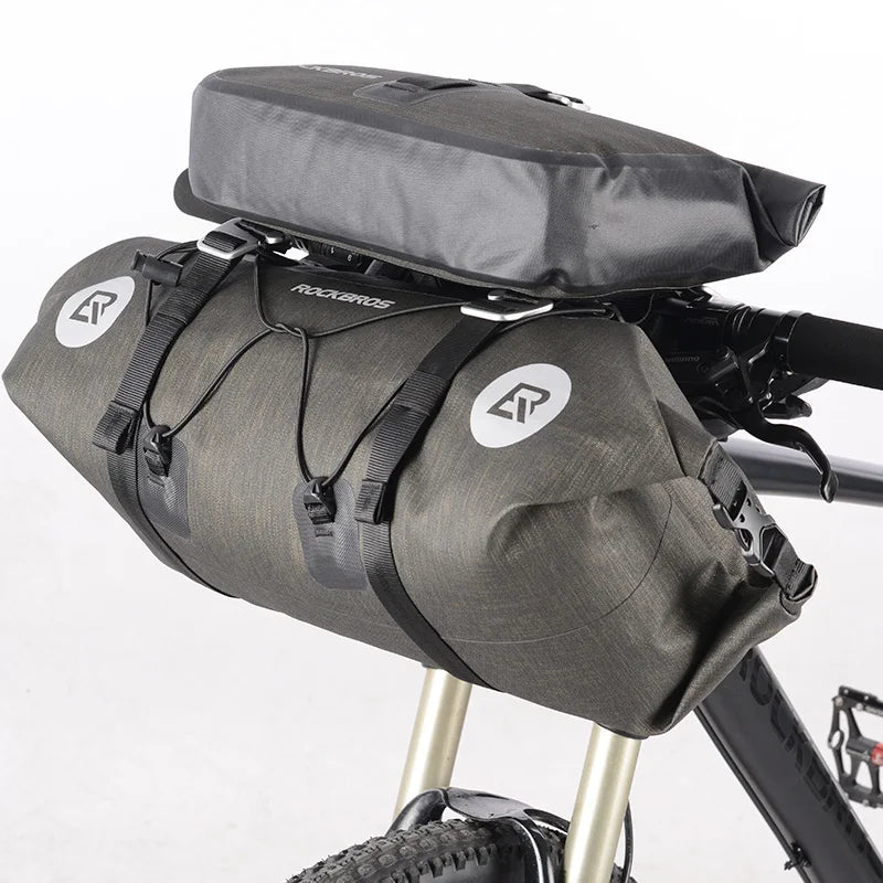 ROCKBROS Waterproof Bike Front Handlebar Bag Set With Reflective Storage