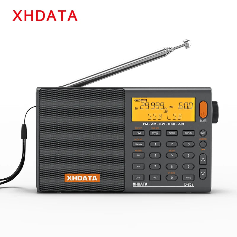 XHDATA D808 Portable Multiband Radio Receiver With SSB Air Band