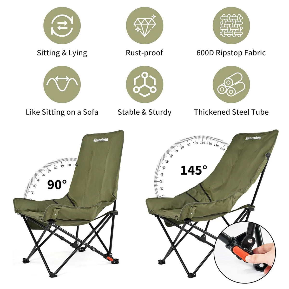 Naturehike Moon Chair Portable Folding Camping Lounge Chair