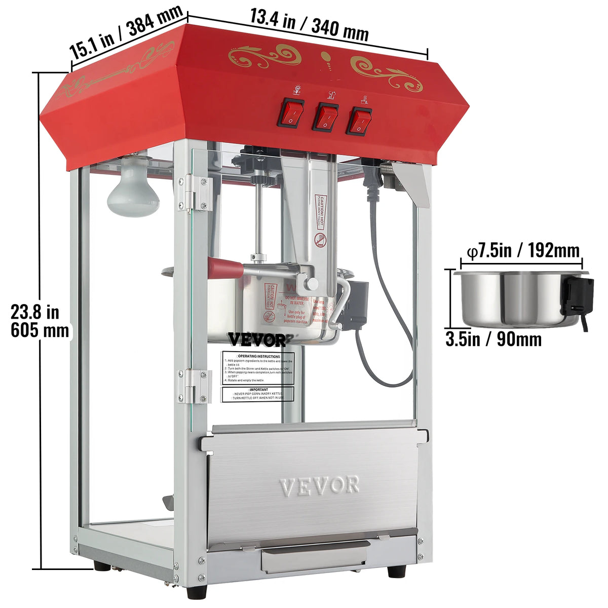 SucceBuy Commercial Electric Popcorn Popper Machine With Scoop