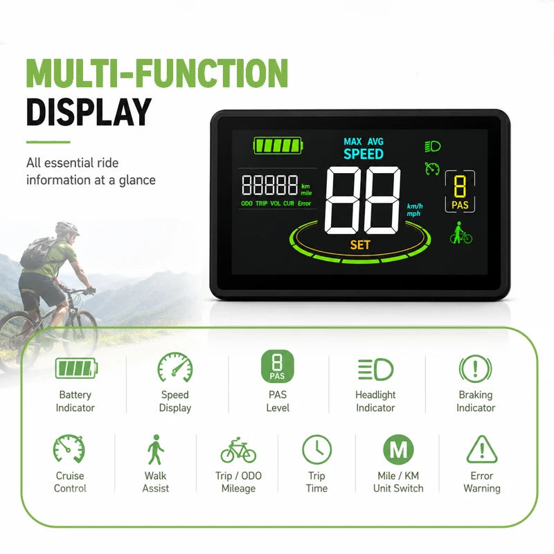 Haytrix Electric Bike LCD Display Meter With Waterproof Connector