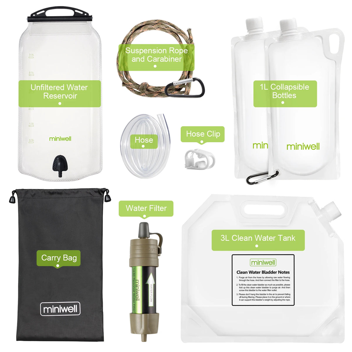 Miniwell L630A Portable Outdoor Water Filter for Hiking and Travel