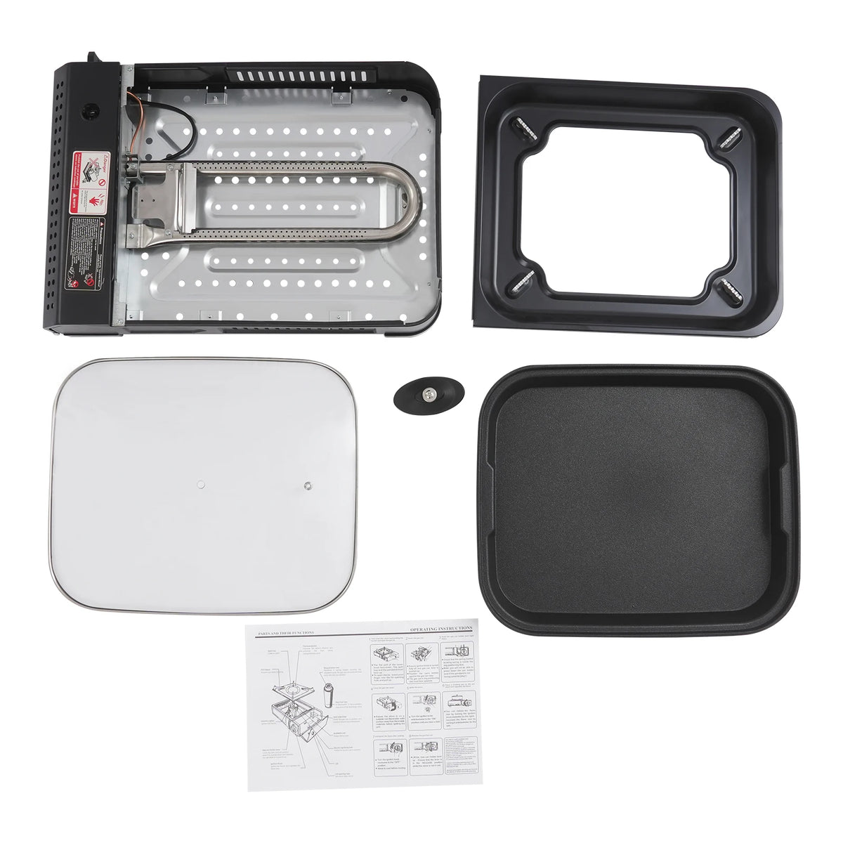 Portable Butane Camping Stove With Stainless Grill Pan