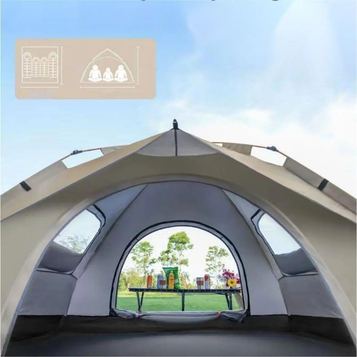 Pakicetus Automatic Camping Tent With Sunshade For Outdoor Travel