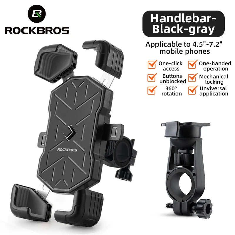 ROCKBROS Bicycle Phone Holder Shockproof Handlebar Mount Stand
