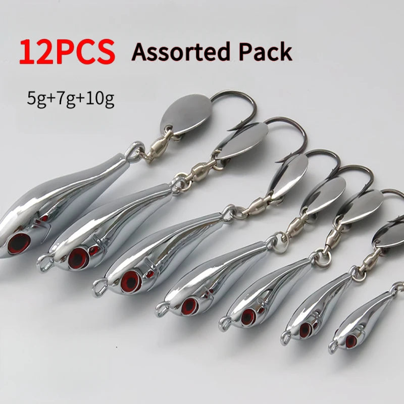 Electroplated Dolphin Metal Jig Spinner Lures For Saltwater Shore Casting