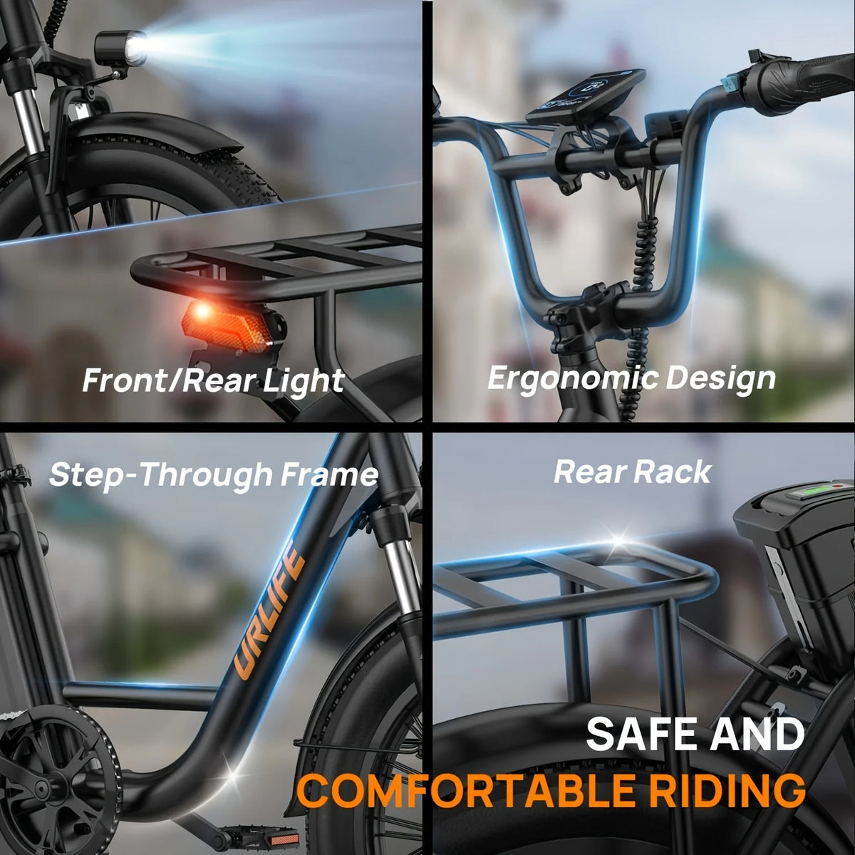 URLIFE 750W Electric Fat Tire E-Bike With Dual Disc Brakes