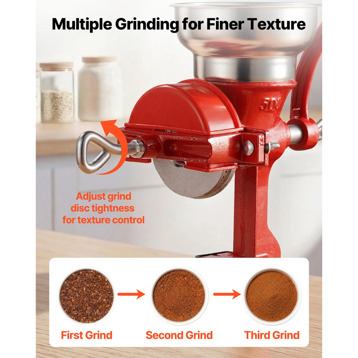 SucceBuy Manual Grain Mill with Table Clamp and Dust Cover