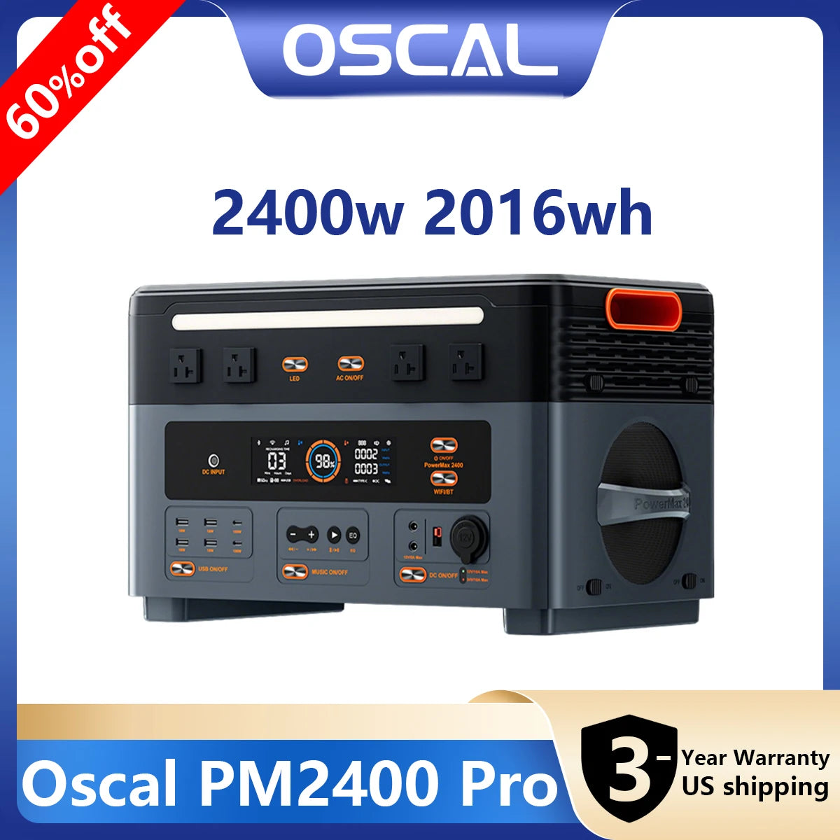 OSCAL Portable Power Station With LiFePO4 Battery And UPS Backup