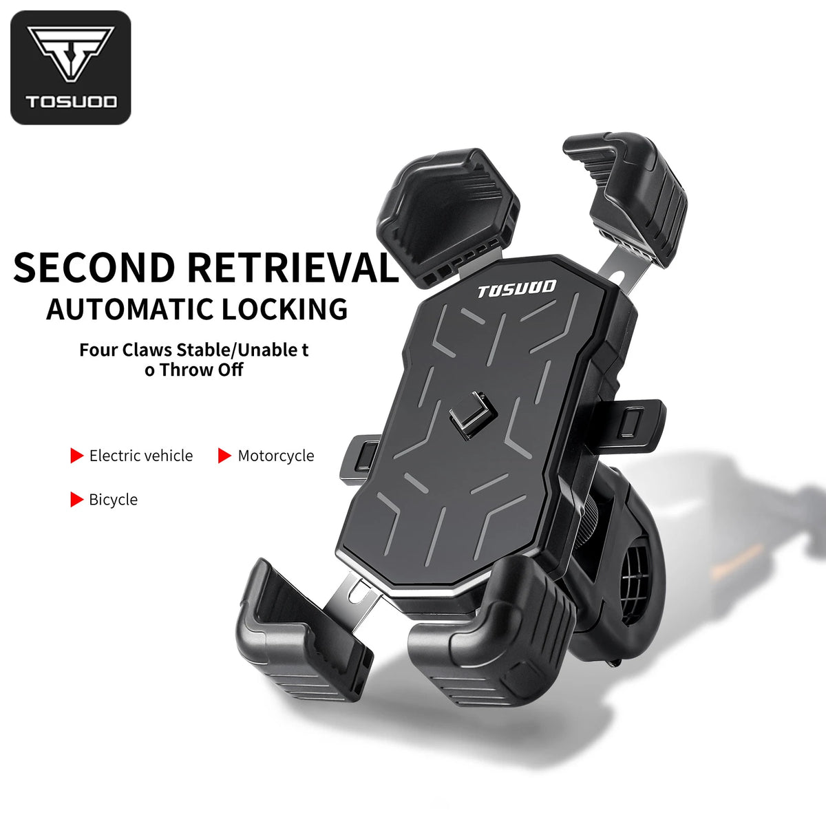 TOSUOD Automatic Locking Bike Handlebar Phone Mount