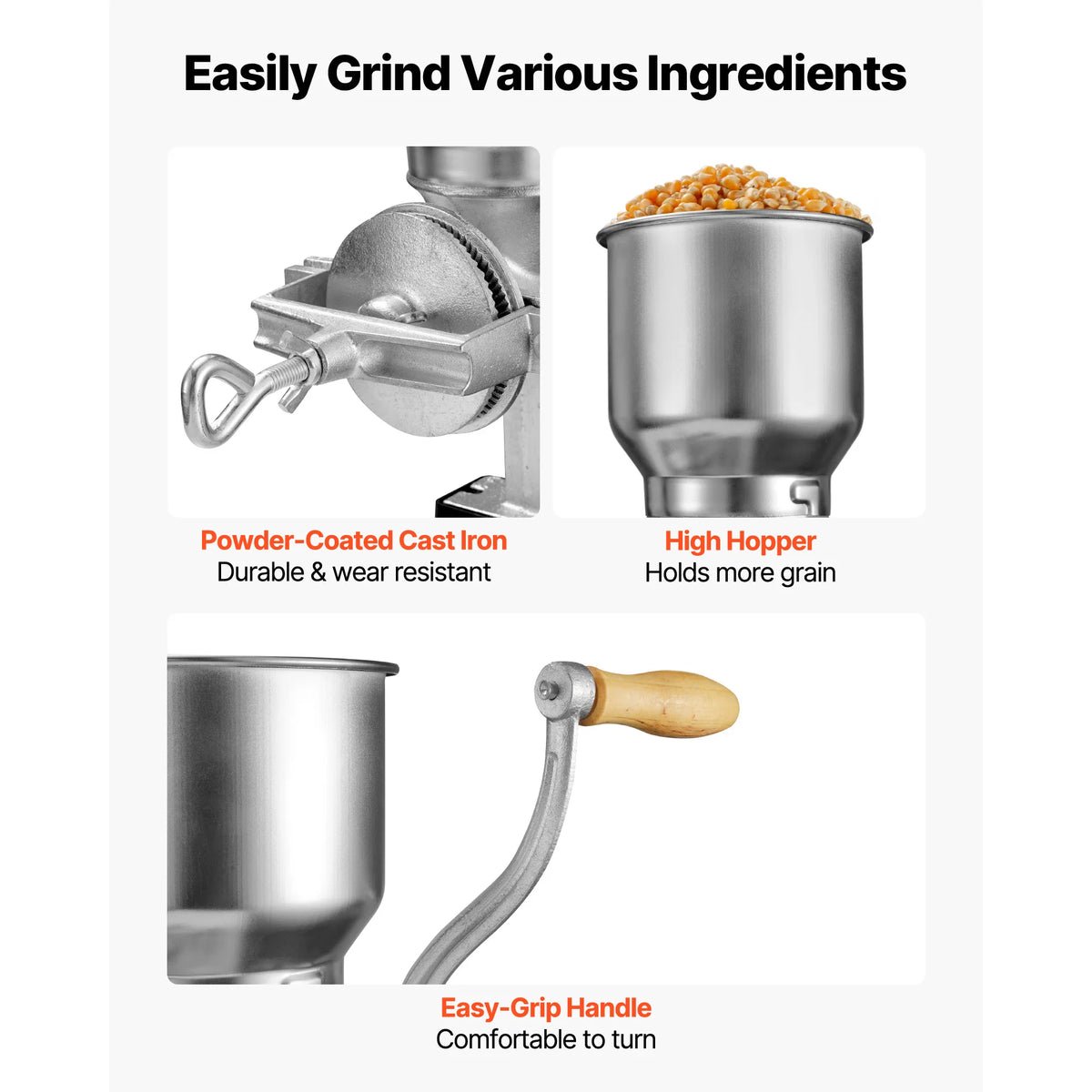 SucceBuy Manual Grain Mill With Table Clamp For Grains