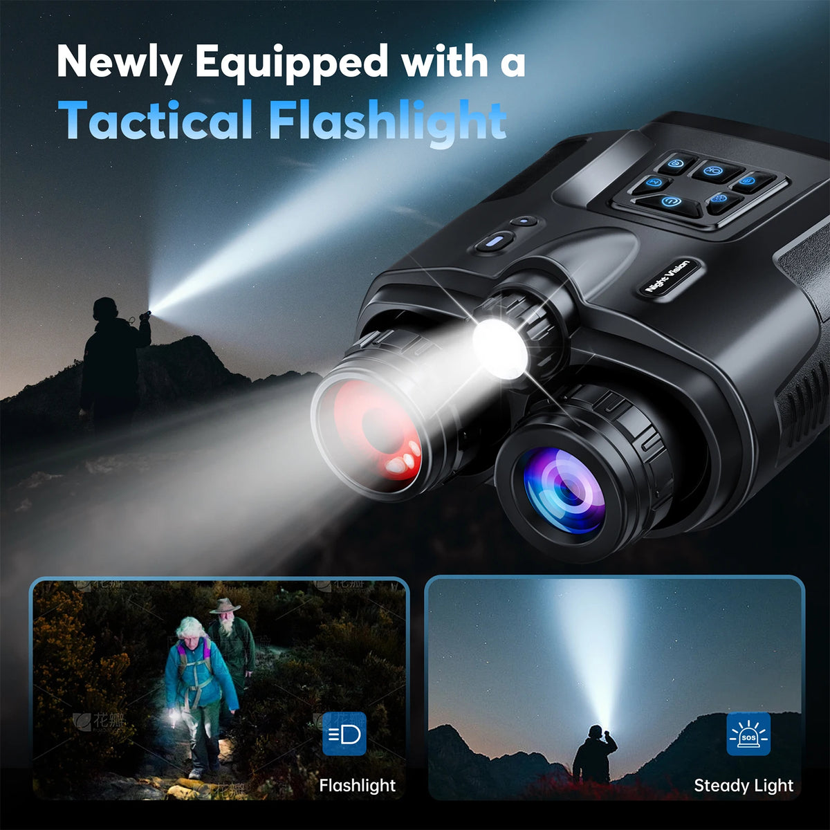 USB Rechargeable 4K Night Vision Binoculars With Digital Zoom