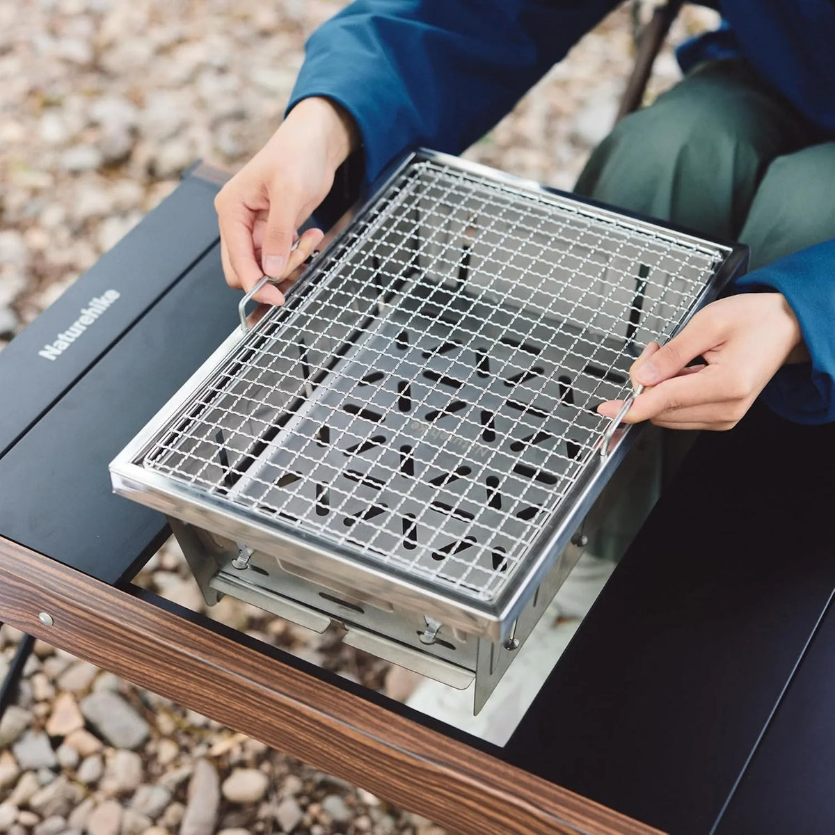 Naturehike Portable Folding Camping Charcoal Grill for Outdoor Cooking