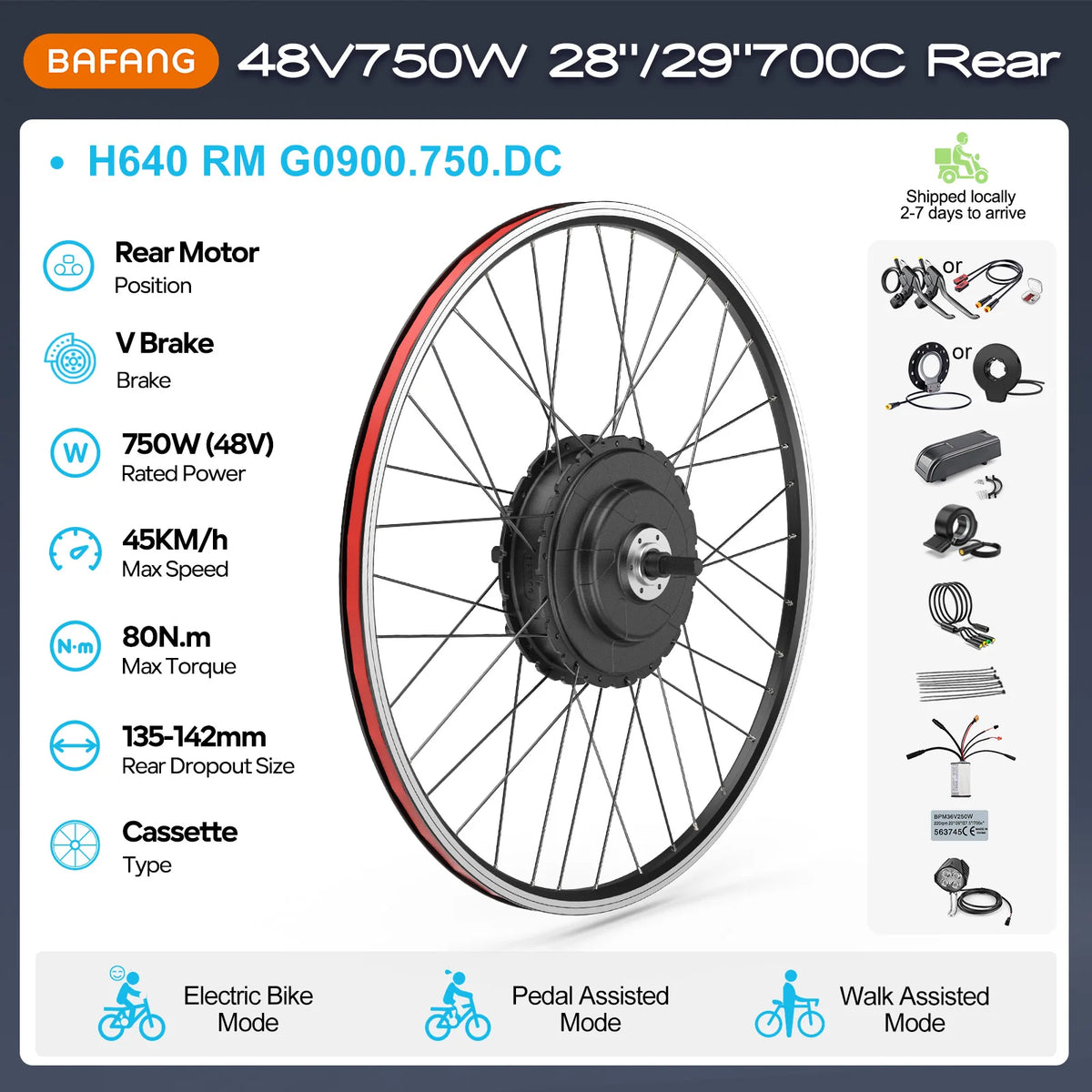 BAFANG Brushless Rear Hub Motor Cassette Drive for Electric Bicycle